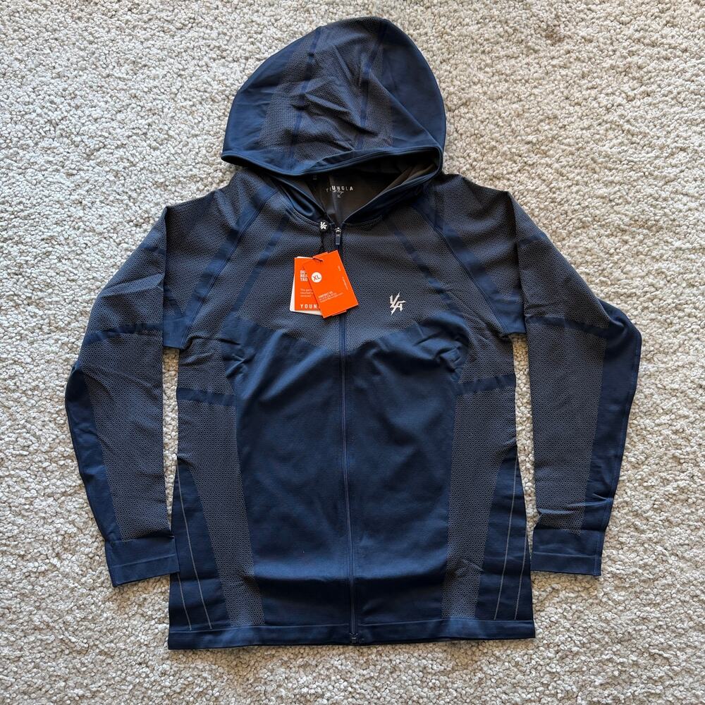 Men's YoungLA 8061 ApexCompressionZip-Up XL NWT Navy